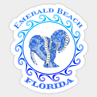 Emerald Beach Florida Vacation Tribal Manatees Sticker
